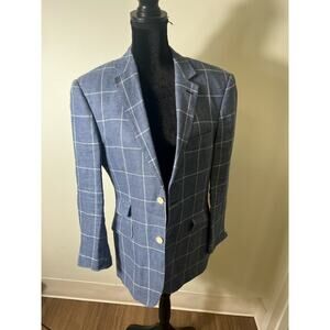 Gurteen Esquire Blue Plaid Sports Coat 40 R